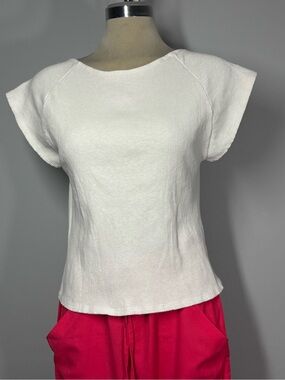 aerie White Ribbed Short Sleeve Tee